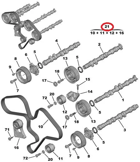 Hammasrihma komplekt OEM Citroen/Peugeot 3,0 V6 ES9 - PSA 0831V2 - OE - 100% Genuine Part