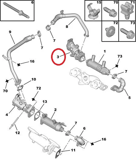 EGR klapp tagumine OEM Citroen/Peugeot/Jaguar/Landrover 2,7HDI - PSA 1618QF - OE - 100% Genuine Part