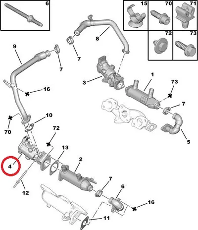 EGR klapp eesmine OEM Citroen/Peugeot/Jaguar/Landrover 2,7HDI - PSA 1618N7 - OE - 100% Genuine Part