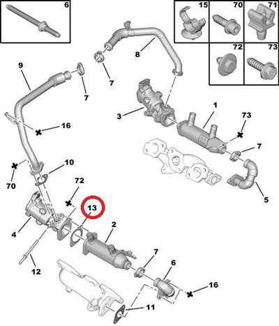 EGR klapi tihend OEM Citroen/Peugeot 2,7HDI - PSA 1618N5 - OE - 100% Genuine Part