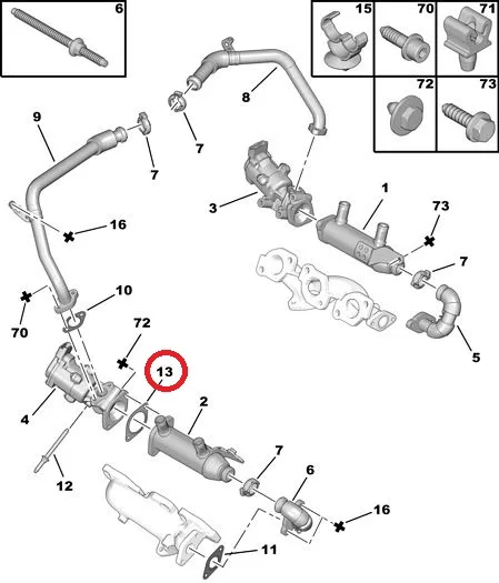 EGR klapi tihend OEM Citroen/Peugeot 2,7HDI - PSA 1618N5 - OE - 100% Genuine Part