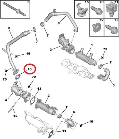 EGR klapi tihend OEM Citroen/Peugeot 2,7HDI - PSA 1618L0 - OE - 100% Genuine Part