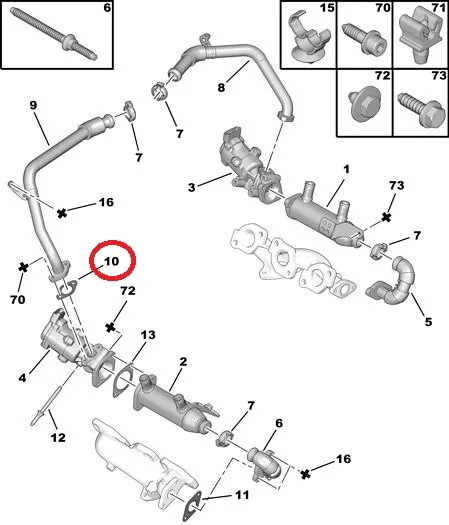 EGR klapi tihend OEM Citroen/Peugeot 2,7HDI - PSA 1618L0 - OE - 100% Genuine Part
