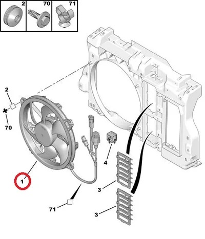 Jahutusventilaator OEM Citroen C5, C6/Peugeot 407 - PSA  1253T3 - OE - 100% Genuine Part
