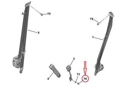 Turvavöö vastuse kinnituspolt (keskmine esiiste) OEM Citroen Berlingo /Peugeot Rifter 2018- - PSA 9827185380 - OE - 100% Genuine Part