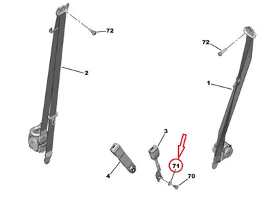 Turvavöö kinnituse seib (16x24x0,7) OEM Citroen Berlingo /Peugeot Rifter 2018- - PSA 8978SF - OE - 100% Genuine Part