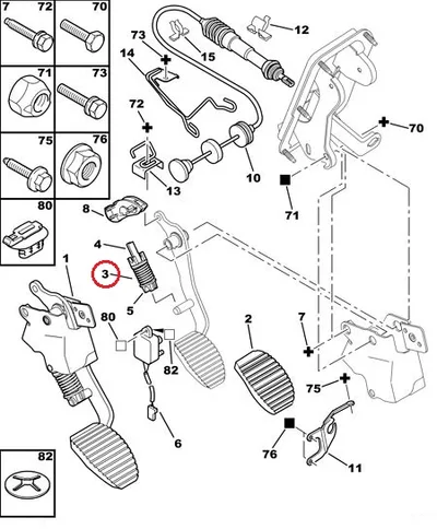 Siduripedaali vedru OEM PSA - PSA  214878 - OE - 100% Genuine Part