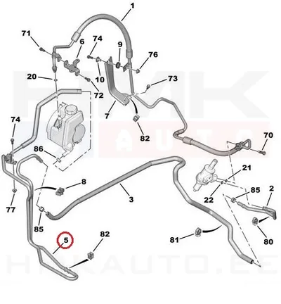 Roolivõimendi survetoru OEM Berlingo/ Partner 1,6HDI - PSA 1609002580 - OE - 100% Genuine Part