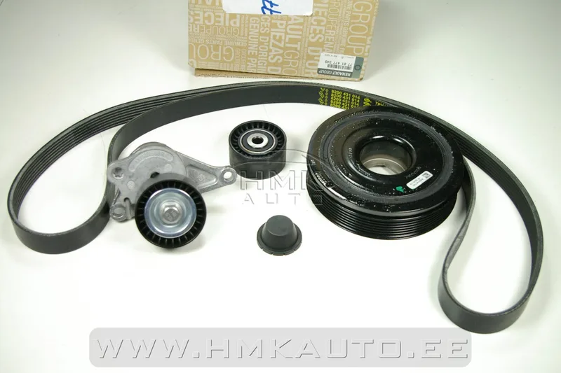 Mitmikkiilrihma komplekt koos väntvõlli rihmarattaga OEM Renault 2,0DCi (ei-AC) - REN 7701477345 - OE - 100% Genuine Part