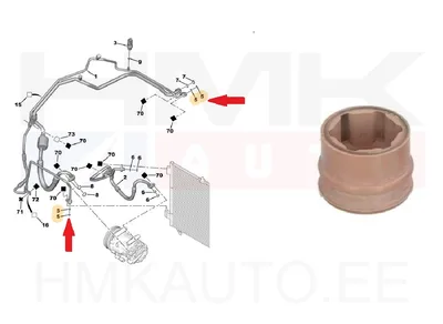 Air conditioner pipe seal Citroen/Peugeot - PSA  6460AY/L - OEM (no box)