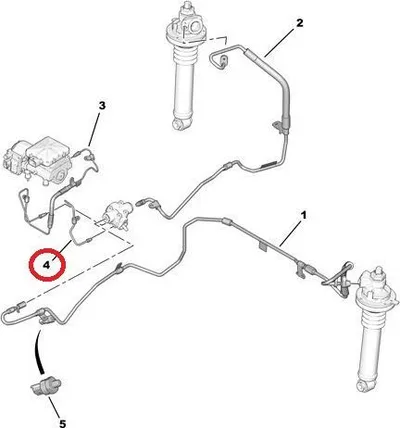 Esivedrustuse hüdraulika toru OEM Citroen C6 - PSA 5270SC - OE - 100% Genuine Part