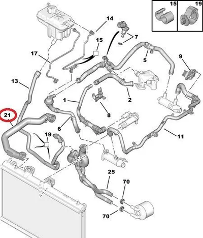 Jahutusvedeliku lõdvik OEM Citroen C6 - PSA  1343HK - OE - 100% Genuine Part