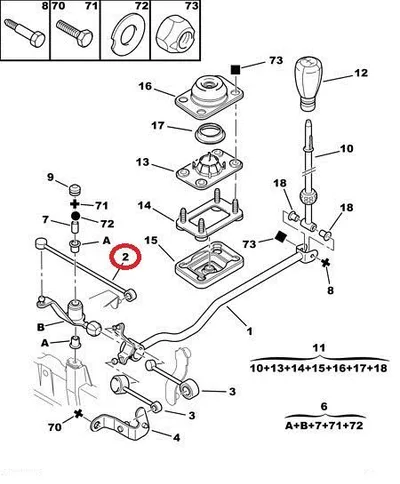 Käiguhoovastiku varras OEM Peugeot 306/Partner; Citroen Berlingo/Xsara - PSA 245278 - OE - 100% Genuine Part