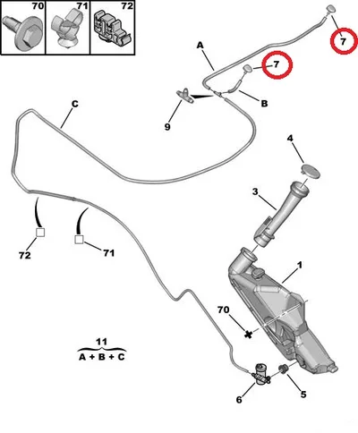 Klaasipesuri pihusti OEM Peugeot 206 - PSA 6438AV - OE - 100% Genuine Part