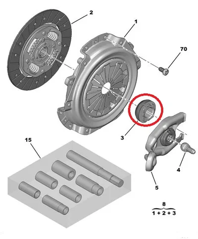 Clutch release bearing OEM Citroen/Peugeot - PSA  1611266180 - OE - 100% Genuine Part