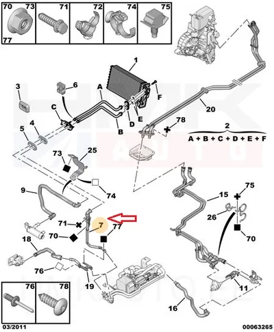 Coolant hose OEM Jumpy/Expert/Scudo 2007-2015 - PSA  6466LR - OE - 100% Genuine Part