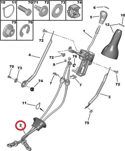 Käiguhoovastiku trosside komplekt OEM Jumpy/Expert/806 - PSA 2444G9 - OE - 100% Genuine Part