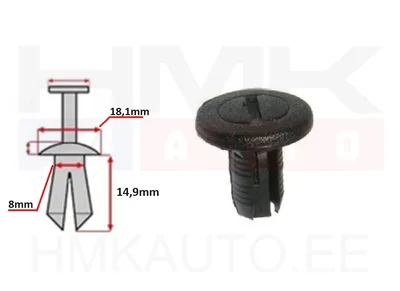 Agrafe de fix Renault 8mm - C40976