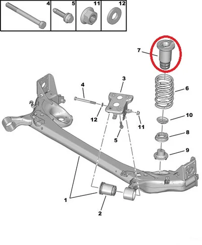 Vedrustuse läbilöögi puhver, tagumine OEM Citroen Nemo/Peugeot Bipper - PSA  5166A4 - OE - 100% Genuine Part