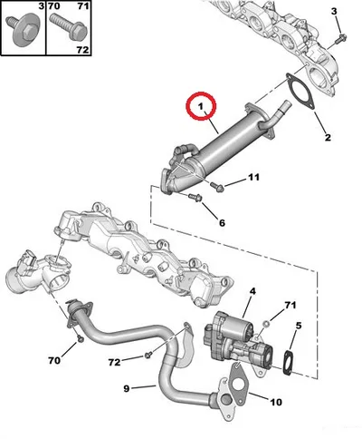 EGR jahutusradiaator OEM Jumper/Boxer/Ducato 2,2HDI - PSA 1618R4 - OE - 100% Genuine Part