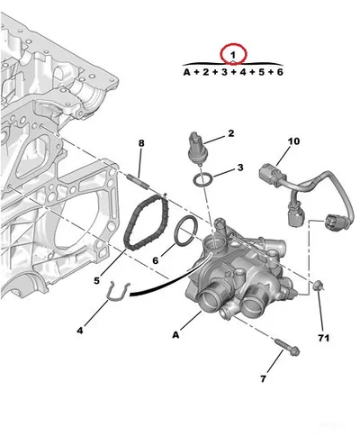 Thermostat with housing OEM Citroen/Peugeot 1,4-1,6 16V EP3, EP6 engines - PSA 9810916880 - OE - 100% Genuine Part
