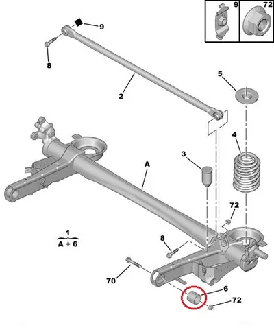Tagasillatala puks OEM Citroen C8 / Peugeot 807 - PSA  5131C0 - OE - 100% Genuine Part