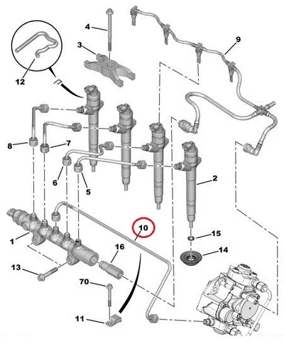 Kütusepumba kõrgsurvetoru OEM Jumper/Boxer/Ducato 2,2HDI 2006- Euro4 - PSA 1570L2 - OE - 100% Genuine Part