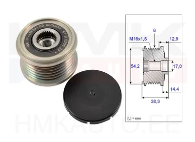 Poulie roue libre, alternateur Citroen/Peugeot/Fiat/Opel/Nissan 6 rainures - 535019410 - LUK/INA