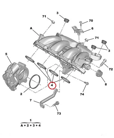Прокладка впускного коллектора OEM Citroen / Peugeot EP6 - PSA 0348S9 - OE - 100% Genuine Part