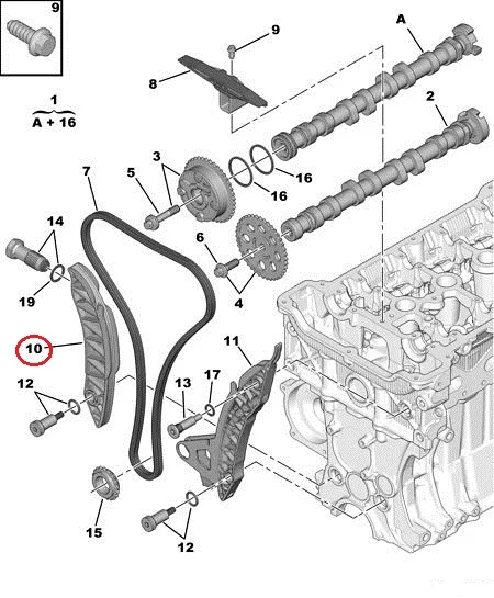 Планка натяжителя цепи ГРМ OEM Citroen/Peugeot EP-моторы - PSA 081830 - OE - 100% Genuine Part