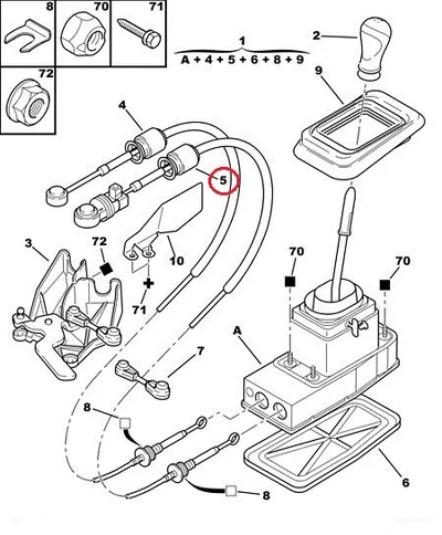 Käiguhoovastiku tross OEM Citroen C5/Peugeot 407 - PSA 2444CP - OE - 100% Genuine Part