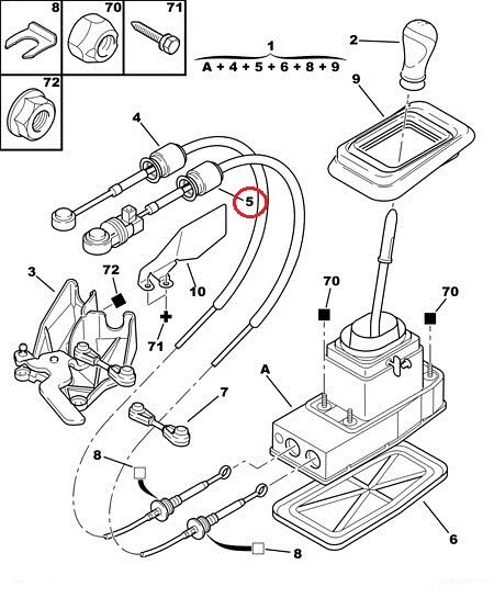 Käiguhoovastiku tross OEM Citroen C5/Peugeot 407 - PSA 2444CP - OE - 100% Genuine Part