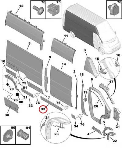 Liugukse liist parem OEM Jumper/Boxer/Ducato 2006- (L2-L3-L4) - FIAT  735422720 - OE - 100% Genuine Part