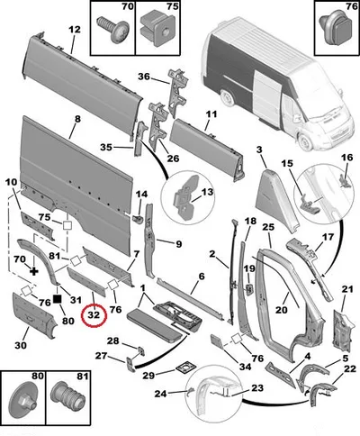 Külgpaneeli eesmine liist parem OEM Jumper/Boxer/Ducato 2006- L4 - PSA  8547Z0 - OE - 100% Genuine Part