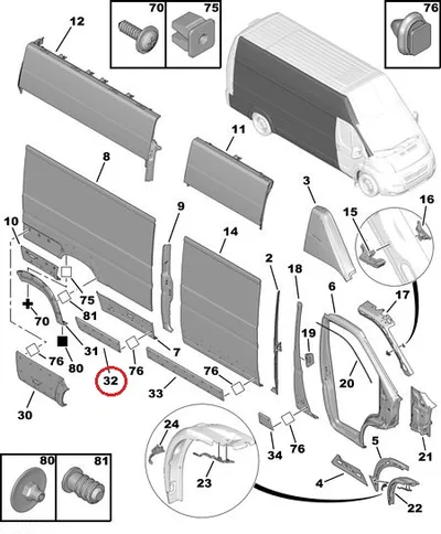Külgpaneeli eesmine liist parem OEM Jumper/Boxer/Ducato 2006- L3 - PSA  8547W8 - OE - 100% Genuine Part