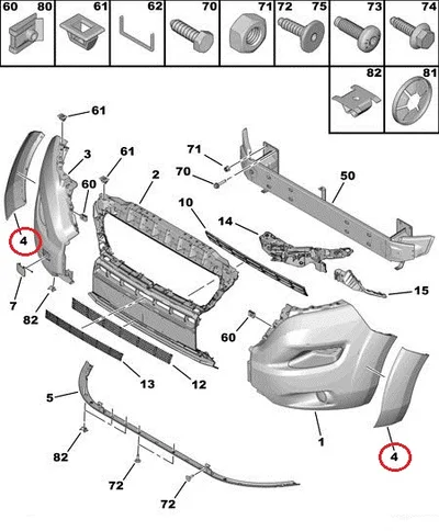 Esistange rattakoopa liist parem OEM Jumper/Boxer/Ducato 2014- - PSA  1611706980 - OE - 100% Genuine Part