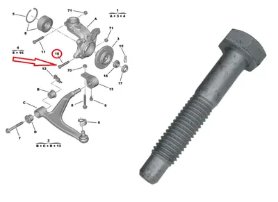 Sarniiri kinnituspolt M10x1,50-L58 OEM Citroen/Peugeot - PSA  352243 - OE - 100% Genuine Part