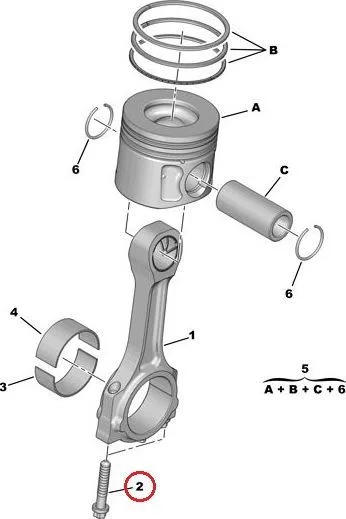 Boulon de bielle OEM Jumper/Boxer/Ducato 2,2HDI 2006- M9x1-L46,6 - PSA 060763 - OE - 100% Genuine Part