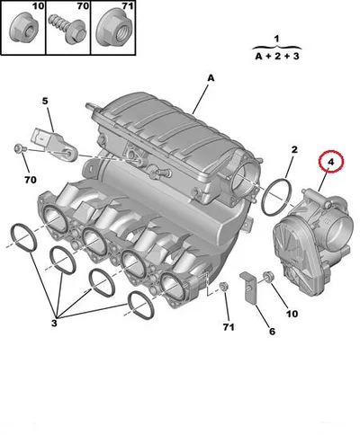 Boîtier de papillon OEM Citroen/Peugeot 1,6 16V TU5JP4 - PSA  163637 - OE - 100% Genuine Part
