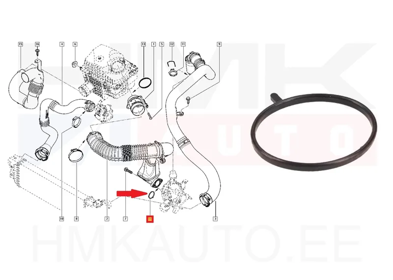 Turbo õhutoru tihend OEM Renault Trafic II/ Master III - REN 7701071286 - OE - 100% Genuine Part