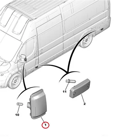 Поворотник в зеркале правый "оранжевый" OEM Boxer/Jumper/Ducato 06- - PSA 6325H4 - OE - 100% Genuine Part