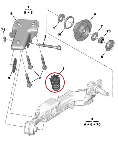 Vedrustuse läbilöögi puhver, tagumine Citroen C2/C3 - PSA  516667J - OEM (no box)