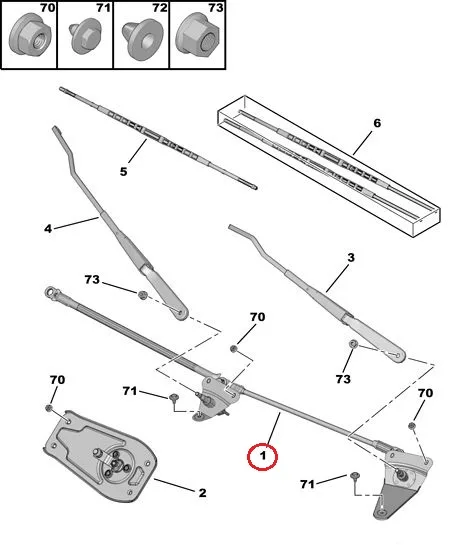 Klaasipühkijate hoovastik Berlingo/Partner -08 - PSA 6401G0 - OE - 100% Genuine Part