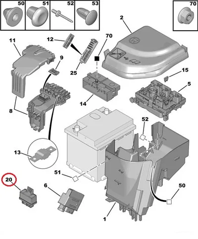 Relee Citroen/Peugeot 15-klemmi - PSA  454935J - OEM (no box)