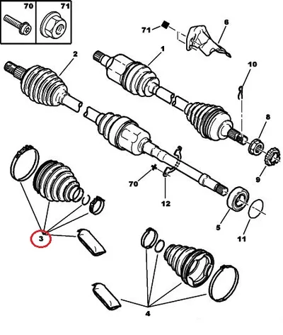 Veovõlli kaitsekumm välimine OEM Citroen C5 - PSA  3293C4 - OE - 100% Genuine Part