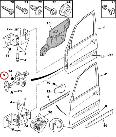 Uksepiiraja esiuksele OEM Citroen Xsara Picasso - PSA  9181E6 - OE - 100% Genuine Part