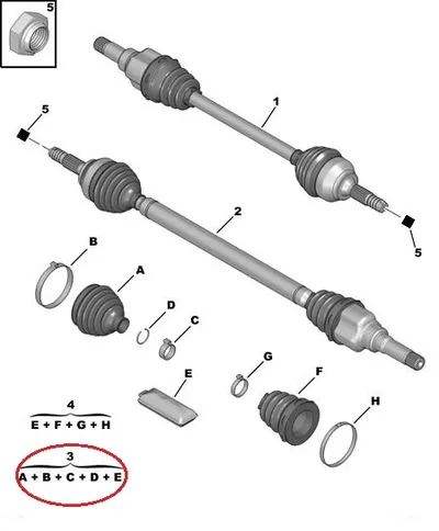 Veovõlli kaitsekumm välimine OEM Citroen C2 - PSA  329337 - OE - 100% Genuine Part