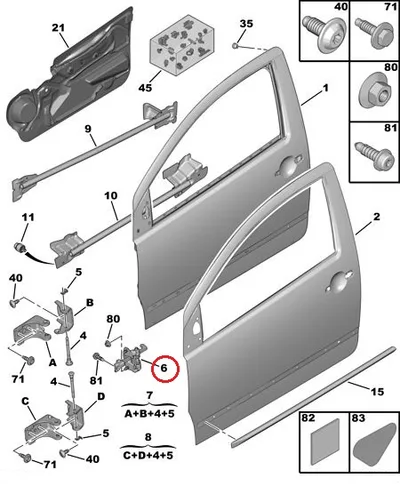 Uksepiiraja esiuksele OEM Citroen C2 - PSA  9181H6 - OE - 100% Genuine Part