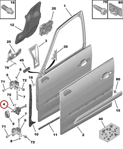 Uksepiiraja esiuksele OEM Citroen C4 Picasso - PSA  9181K3 - OE - 100% Genuine Part