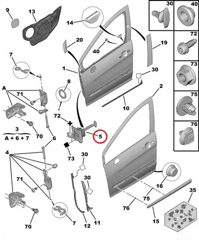 Uksepiiraja esiuksele OEM Peugeot 308 2007- - PSA  9181N2 - OE - 100% Genuine Part